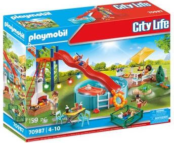 Playmobil ® Constructie speelset Zwembadfeest met glijbaan(70987 ), City Life Made in Germany(159 stuks ) online kopen