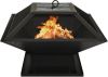 VidaXL Vuurplaats en barbecue 2 in 1 met pook 46, 5x46, 5x37 cm staal online kopen